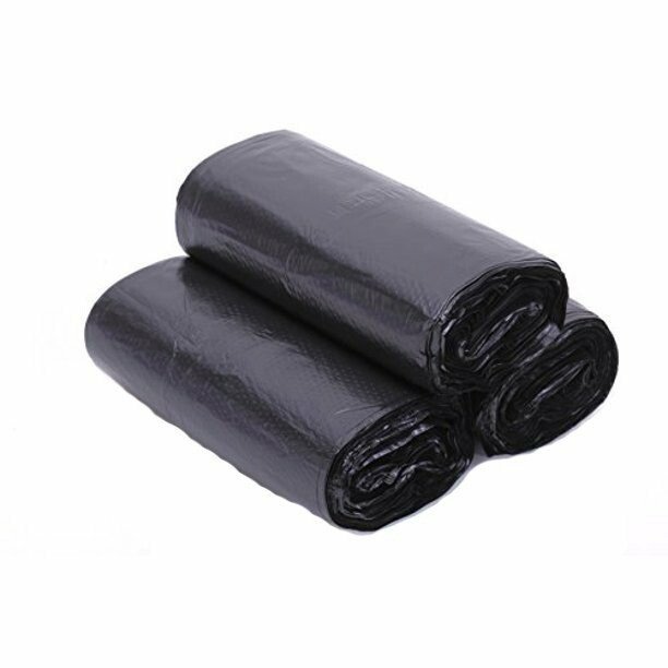 Garbage bags 5 liters (40x50), BLACK, roll with 50 pcs, 8 microns
